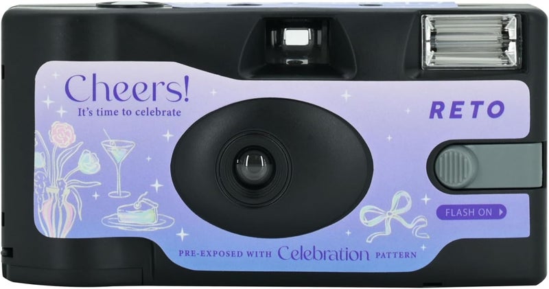 Retocolor Cheers 35mm Disposable Film Camera 27EXP, ISO400, Color Negative Film, Focus Free, Easy to Use, Built in Flash, Single Use (Film and Battery Included) (Cheers) - Image 4